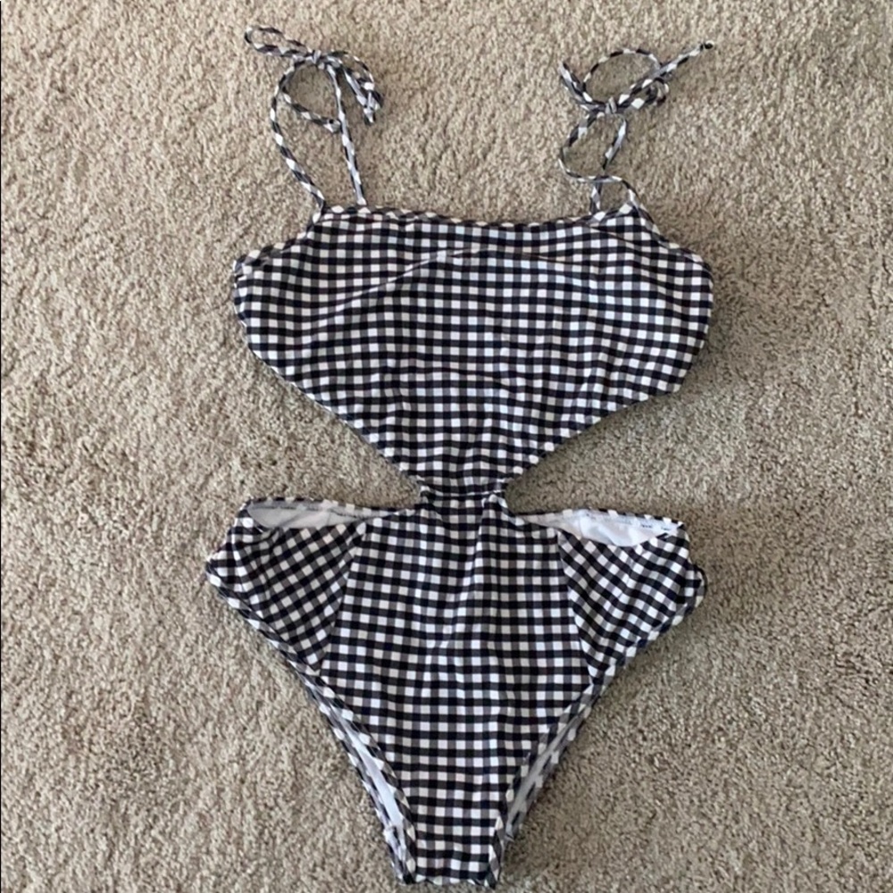 NWOT A&F Gingham Cutout One Piece